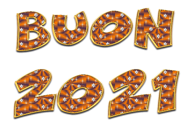 Pomarańczowy błyszczący napis witamy w 2021